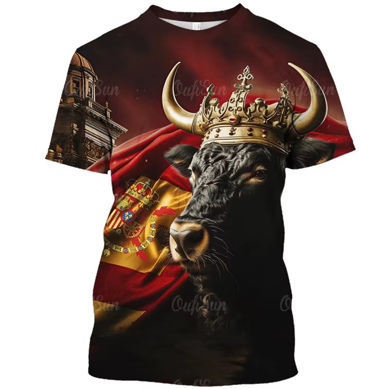 T-shirt graphique de taureau espagnol pour hommes et femmes