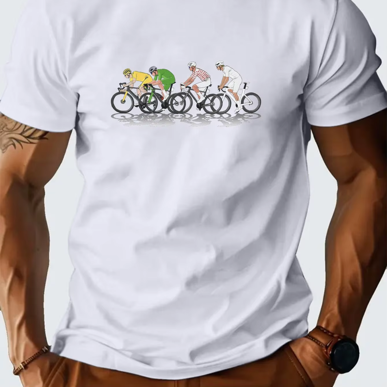 T-shirt d'été pour homme imprimé Tour de France
