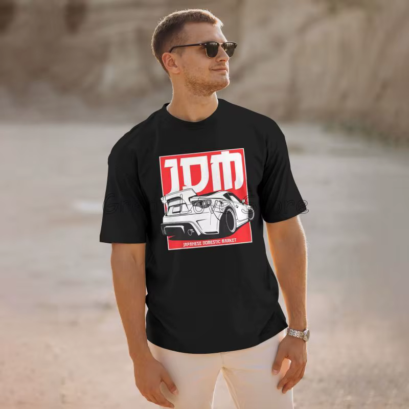 JDM Badge japonais dérive voiture Tuning automobile cadeau 86 t-shirt été coton décontracté noir T-shirts hommes