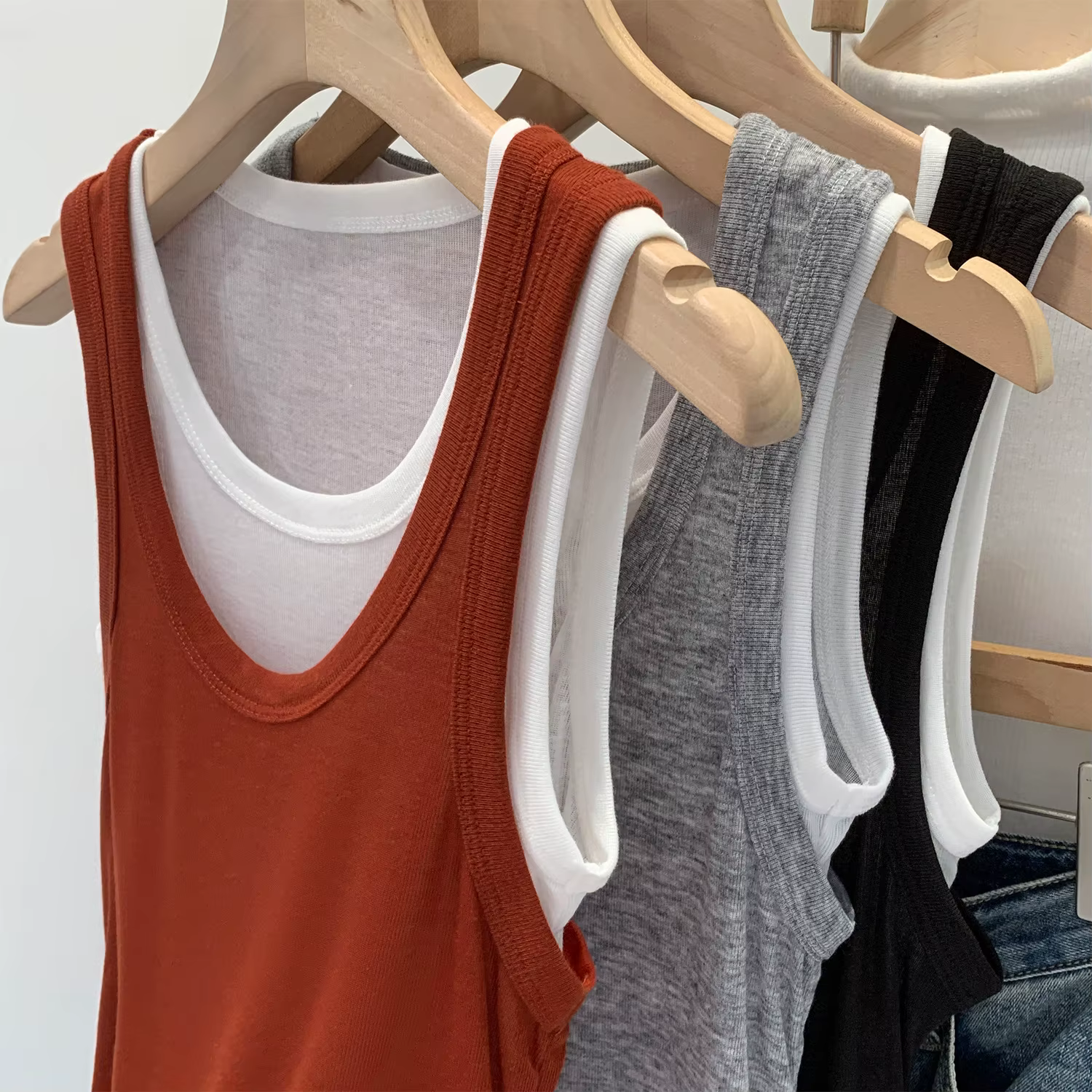 Débardeur Femme Gris Fin Style Sportif Color Block