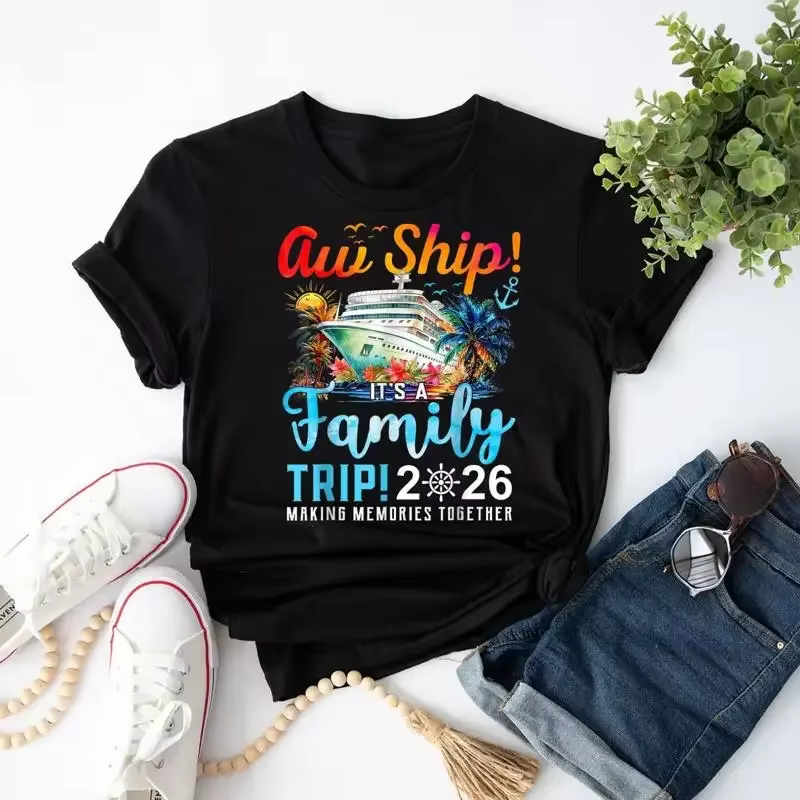 Aw Ship It Äôs A Family Trip 2026 T-shirt assorti pour croisière