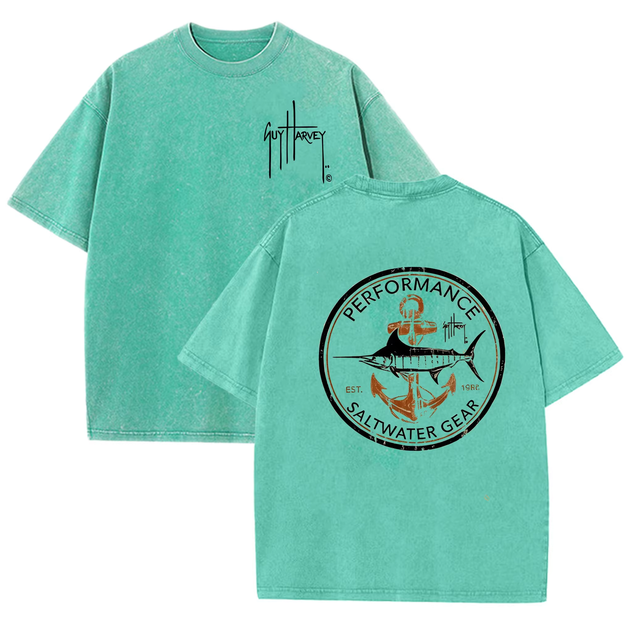 T-shirt à manches courtes en coton lavé pour homme