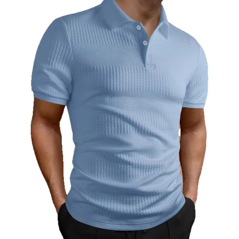 Polo en maille gaufrée unie pour homme