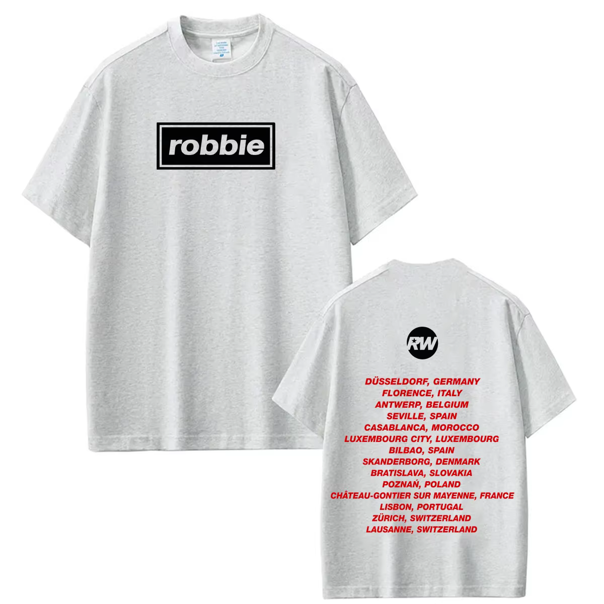 Robbie Williams BRITPOP Album 2026 Tour Print T-shirts Hommes Femmes T-shirt Mode Manches Courtes Coton Décontracté Oversize
