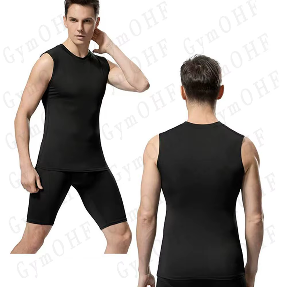 Hommes séchage rapide course T-Shirts Compression gilet sans manches séchage rapide Jersey chemise d'entraînement gymnase hommes débardeur