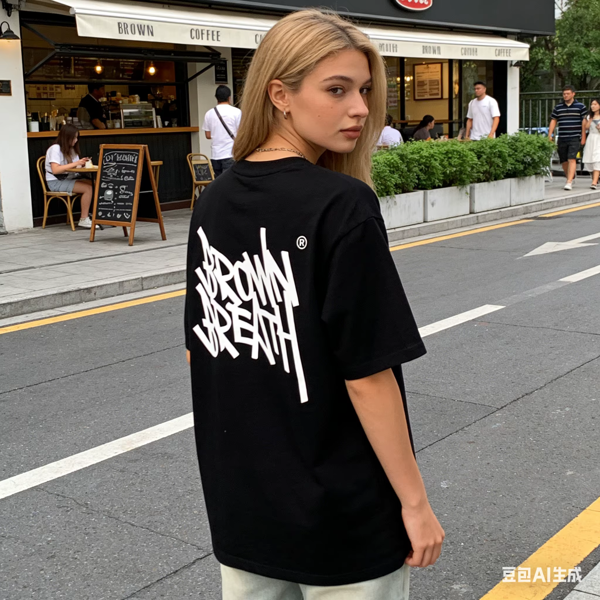 T-shirt pour homme, plusieurs tailles, imprimé HD, motif graffiti marron, coton, streetwear, mode décontractée, col rond, cadeau