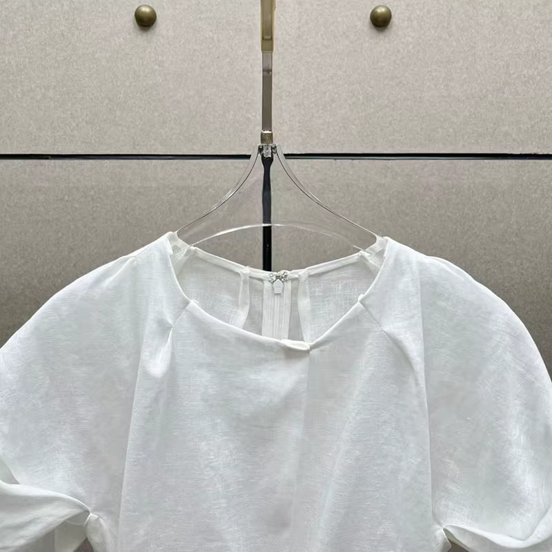 Haut asymétrique pour femme, T-shirt à col rond et manches courtes, Pull en coton et lin de haute qualité, 2026, Nouvelle arrivée, Y2K