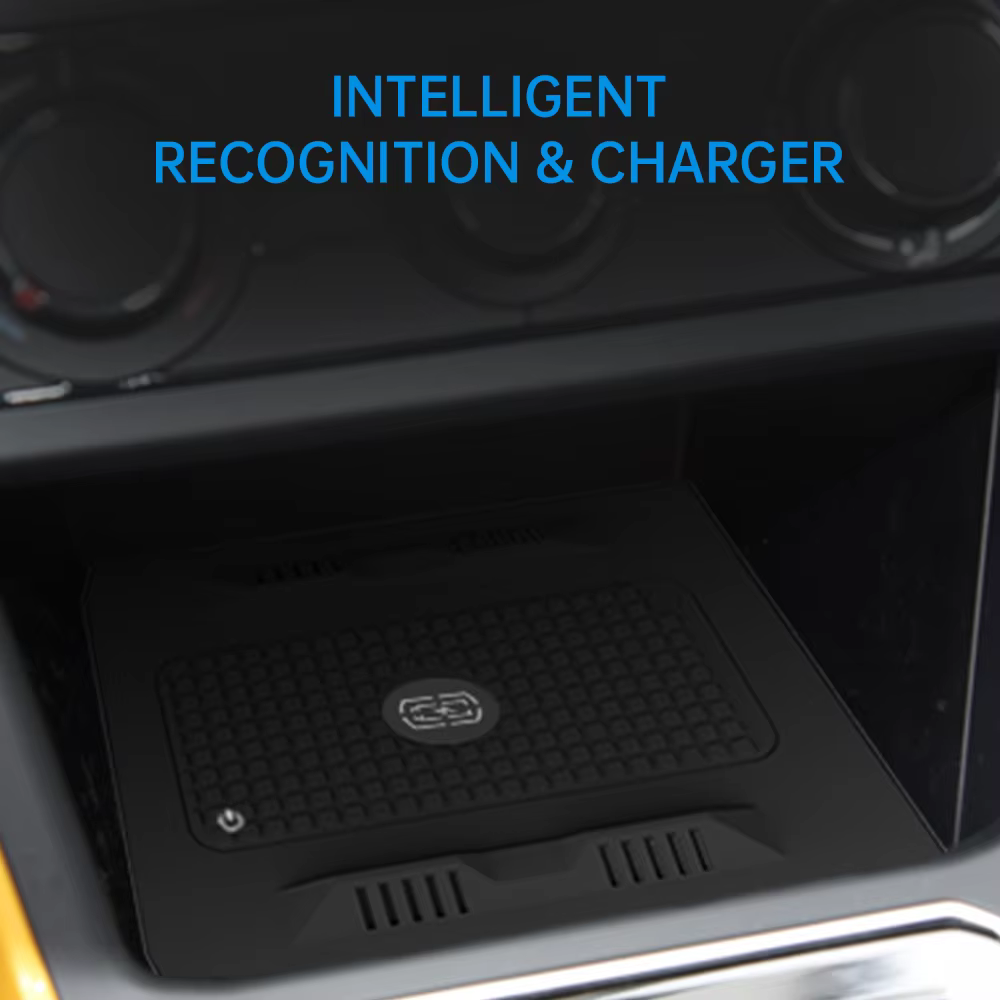 Chargeur de voiture sans fil 15W pour Volkswagen Polo 2019-2022, accessoires de voiture compatibles avec Xiaomi iPhone