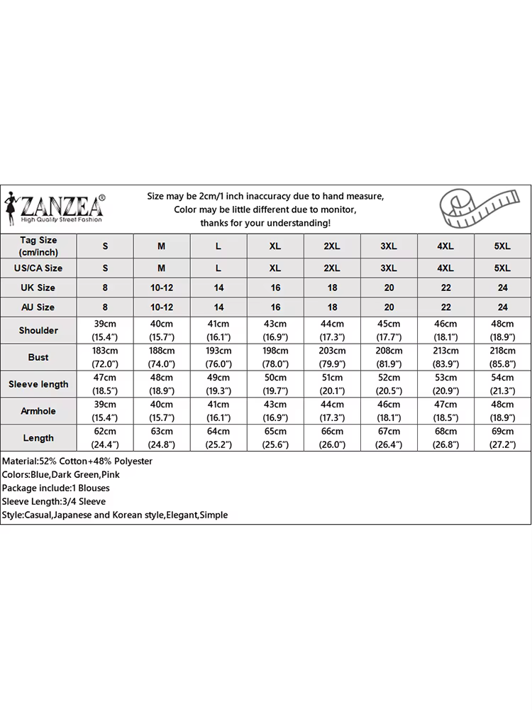 ZANZEA femmes 3/4 manches chauve-souris Blouse surdimensionné asymétrique hauts 2024 été col montant tunique