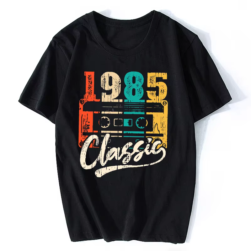 T-shirt rétro en coton pour homme