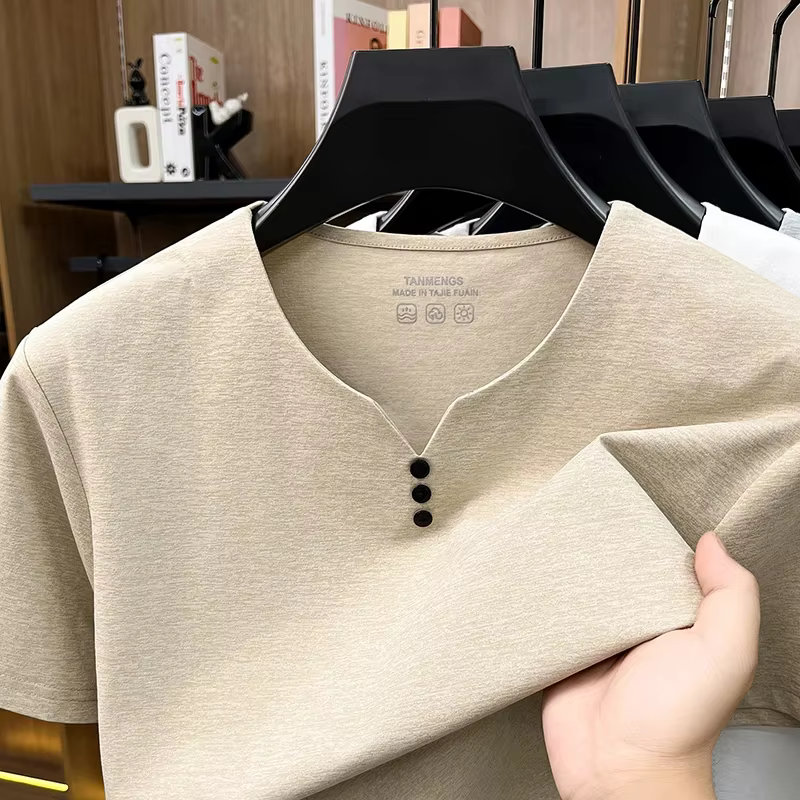T-shirts à col Henley pour hommes