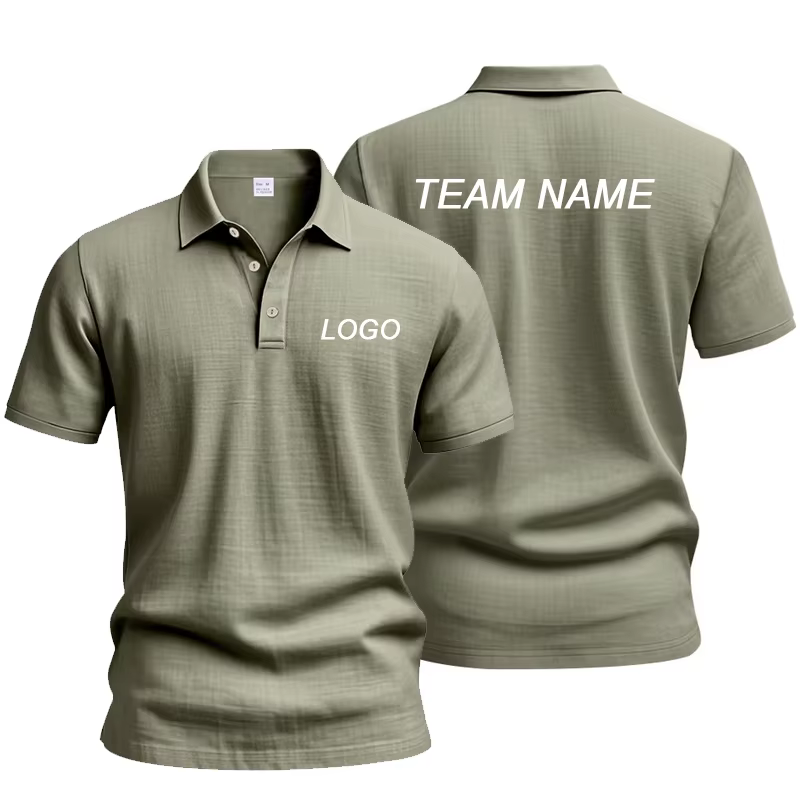 Chemises polo en lin uni pour hommes