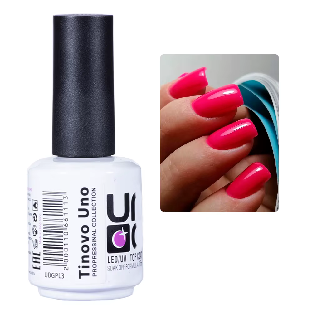 Tinovo – Vernis à ongles en caoutchouc Uno, couche de Base et de finition, pour Gel, Semi-Permanent, UV, longue durée, Nail Art, 2 pièces/ensemble, 15ML