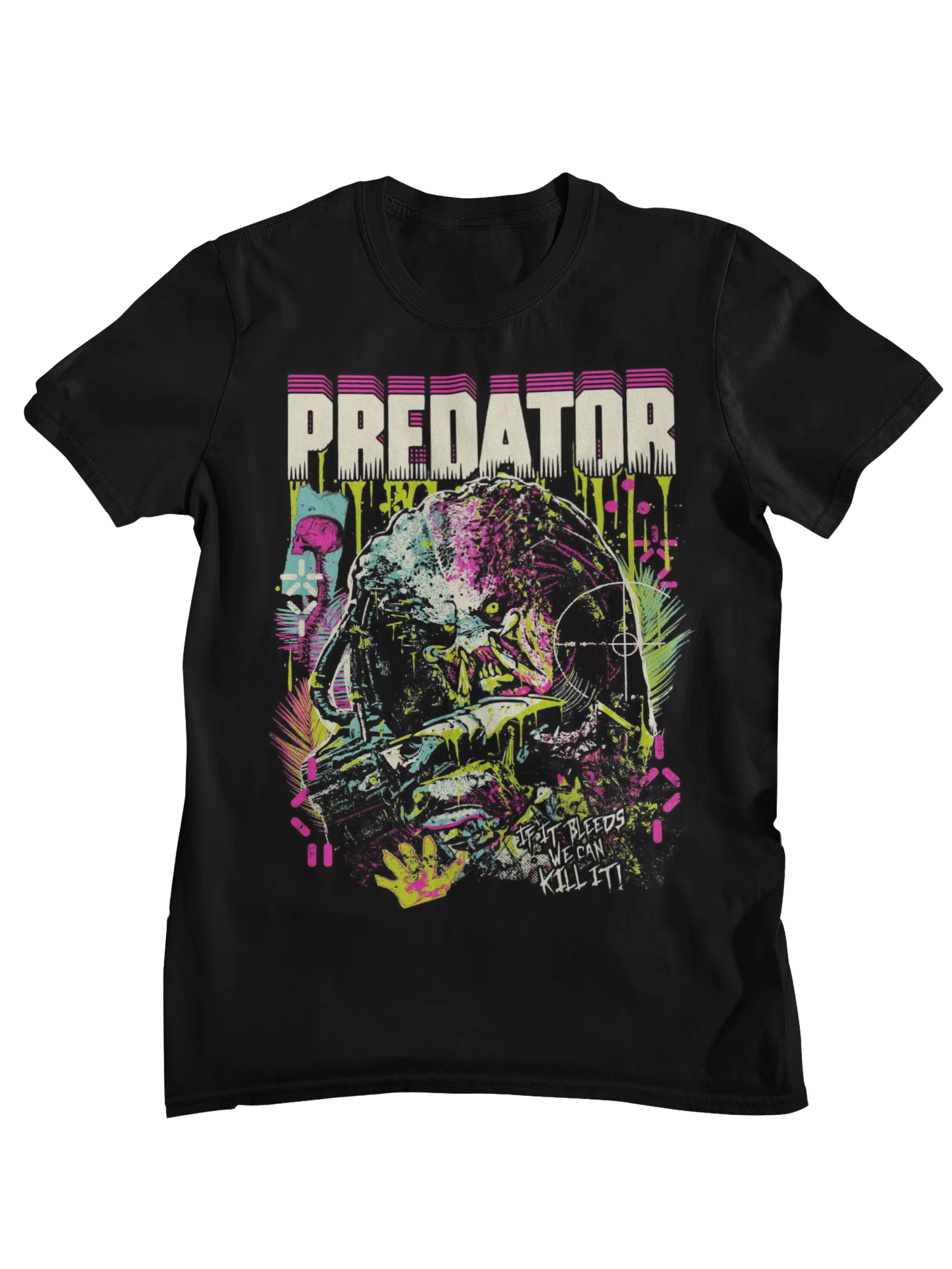 T-shirt imprimé rétro du film Predator pour hommes et femmes