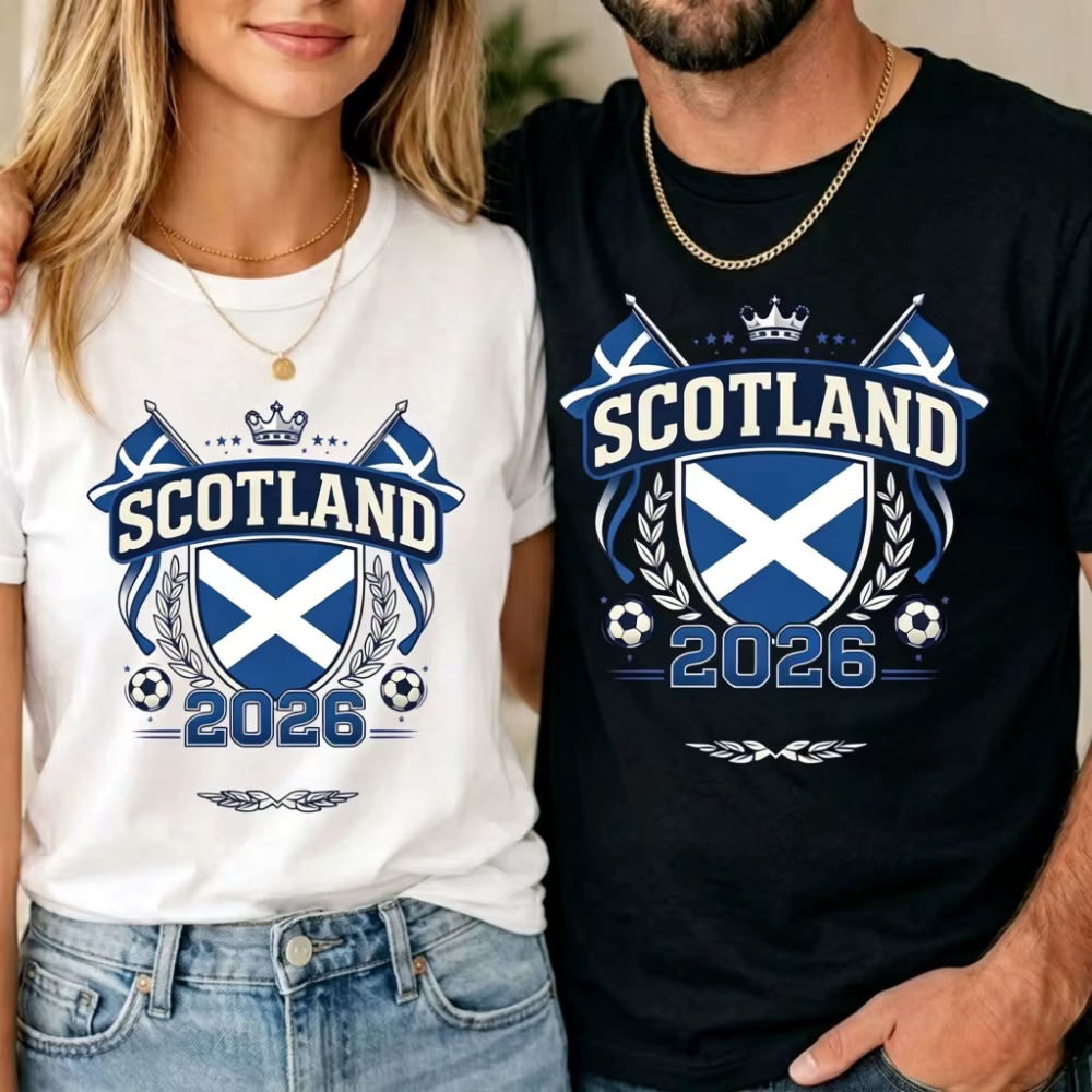 T-shirt de supporter d'Écosse 2026 – Vêtements et accessoires de football – Cadeau pour les fans