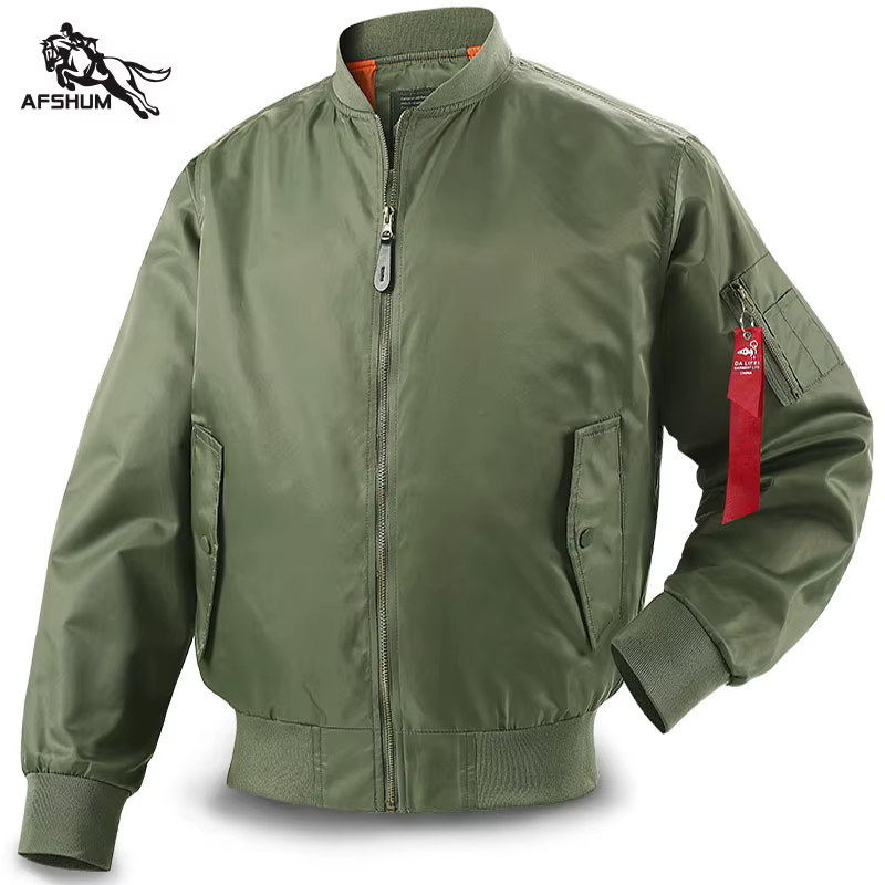 Veste pour hommes, nouvelle collection printemps-automne, veste de couleur unie, veste de pilote, manteau décontracté, manteaux d'affaires pour hommes, taille S-3XL