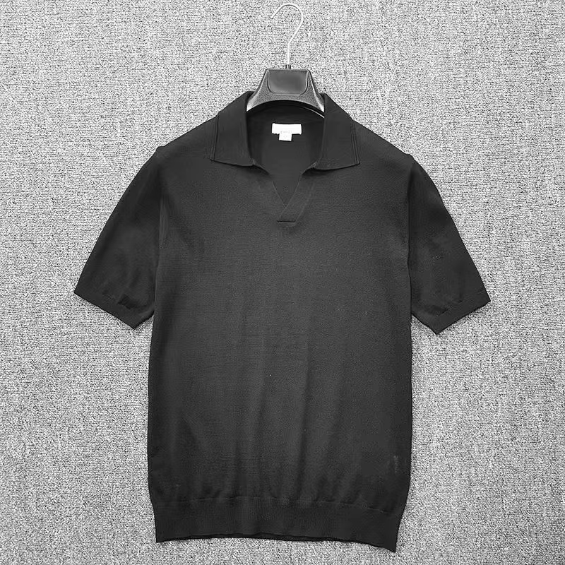 Polo à manches courtes à col en V pour hommes