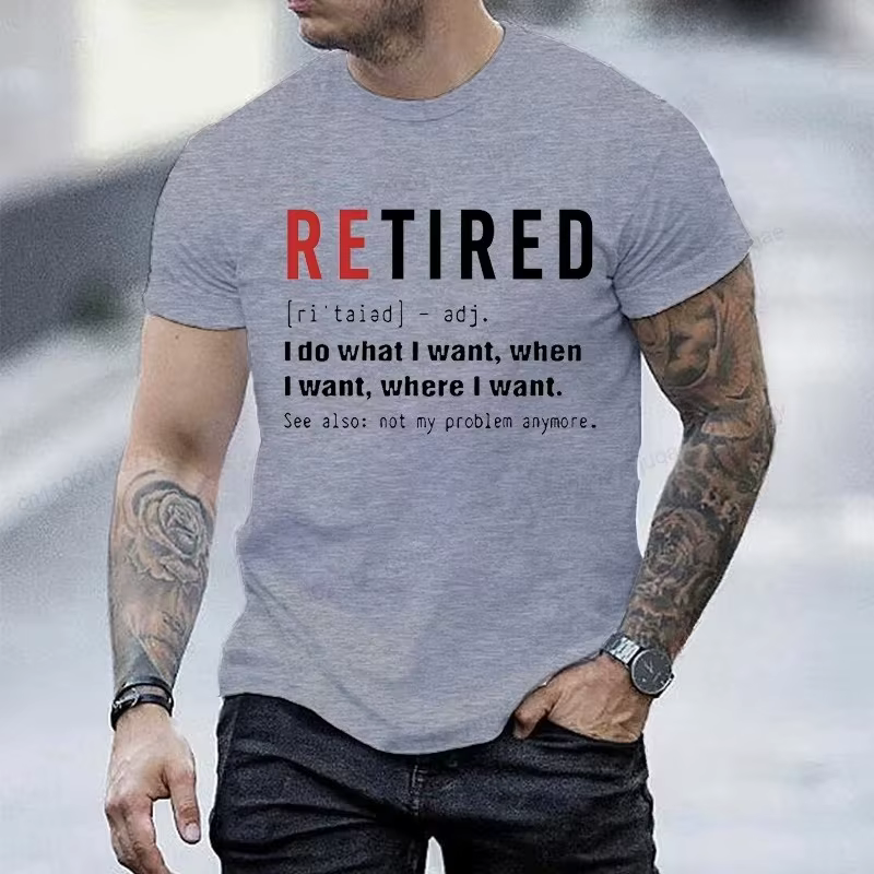 T-shirt Retired Defination pour hommes et femmes