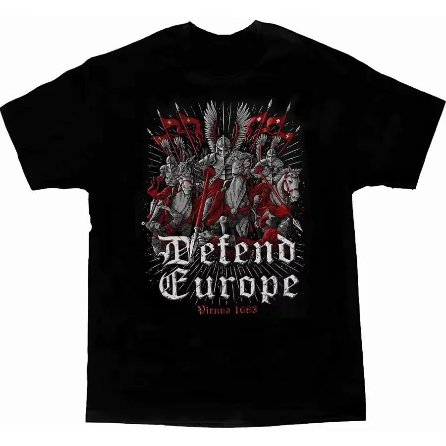 Défendre l'Europe Hussar polonais Cavalerie légère T-shirt 100% Coton O-cou Manches courtes Été Casual Hommes