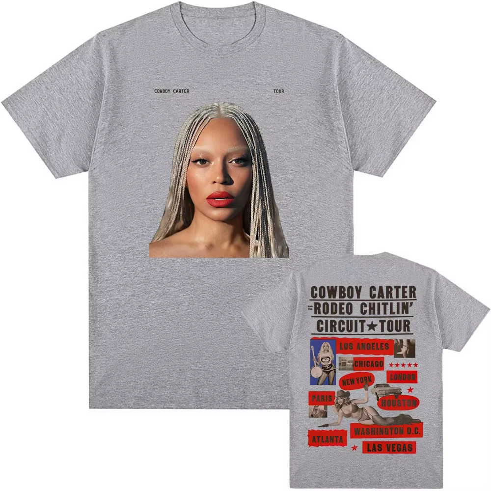 Beyoncé COWBOY CARTER TOUR 2025 T-shirt été femmes hommes t-shirts à manches courtes col rond