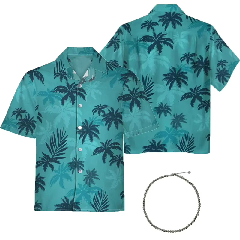 Chemise de Costume de Cosplay Tommy Vercetti pour hommes, Style rétro, plage hawaïenne, Hippie, Disco, Halloween, carnaval, S6IIP8