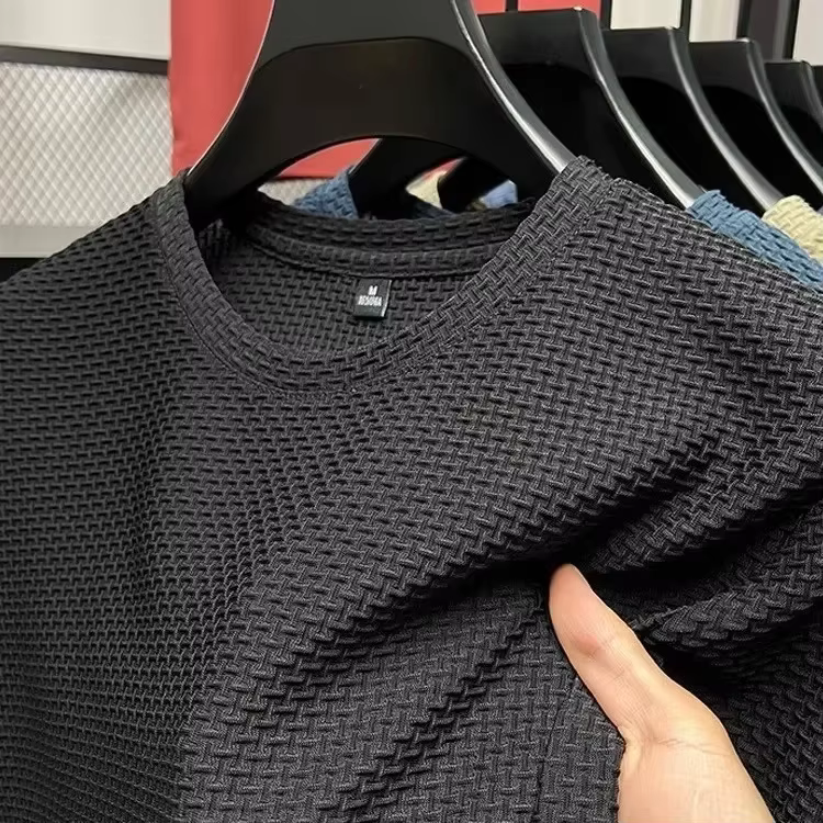 T-shirt à manches courtes en maille de bambou pour hommes