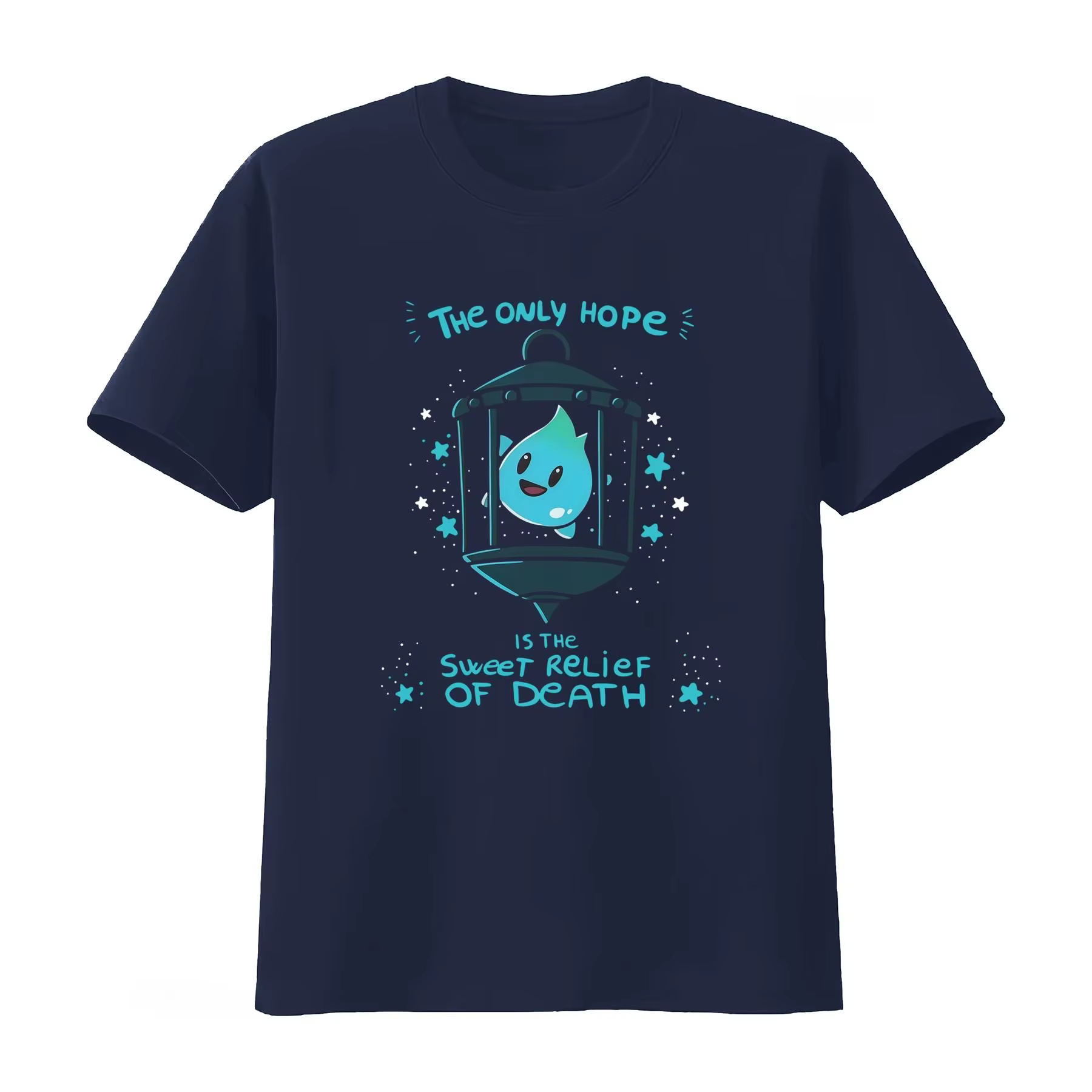 T-shirt Lumalee « L'unique espoir est la douceur de la délivrance de la mort » avec motif lune et étoile