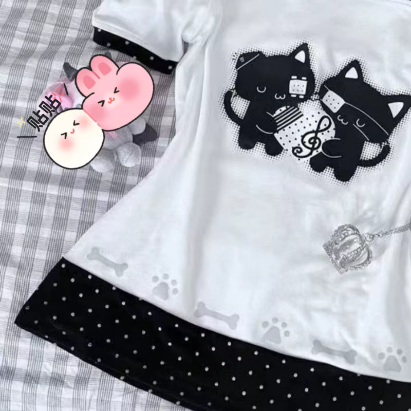 T-shirt pour femme, imprimé à pois
