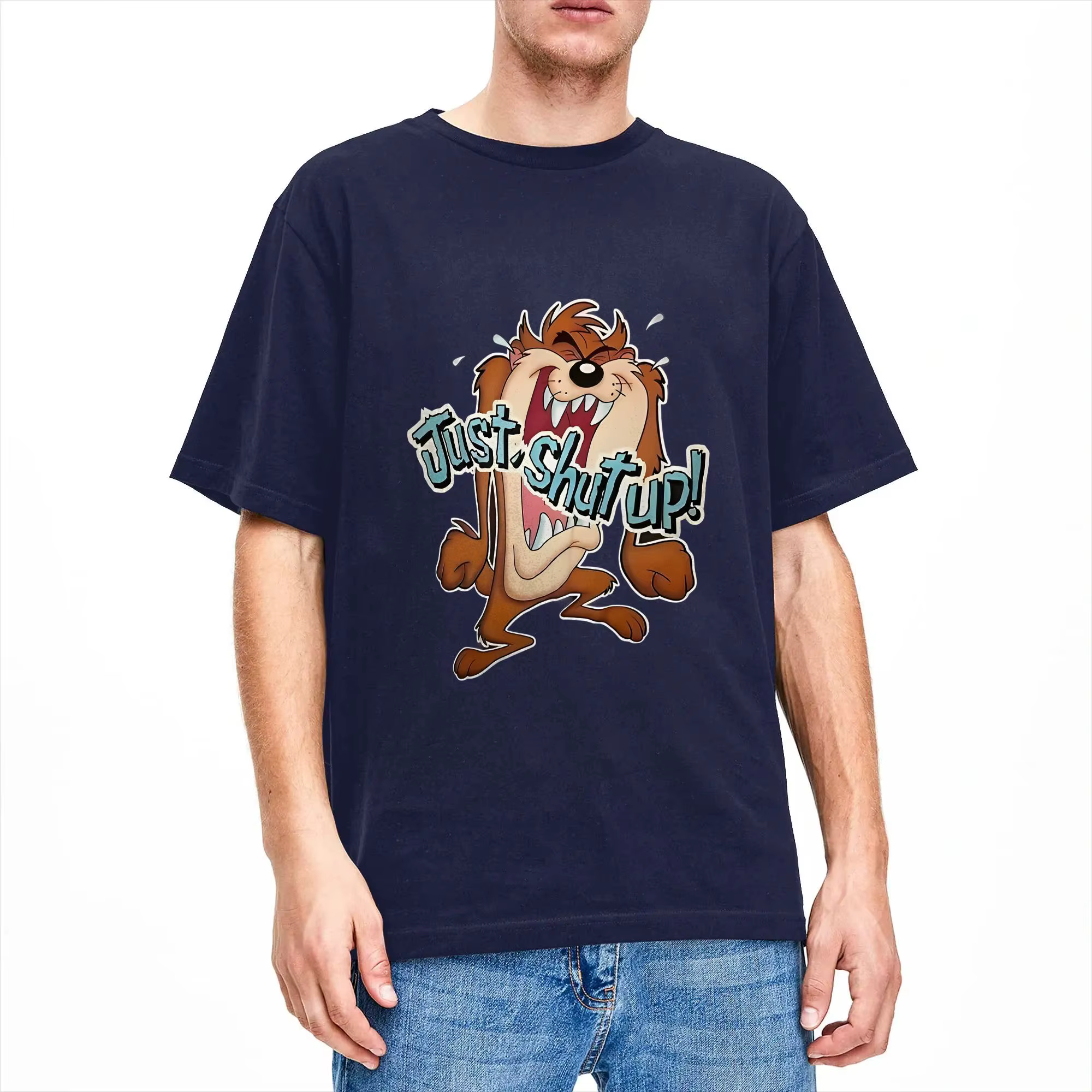 T-shirt en coton fantaisie Spaces Jams Just Shout up Tazs pour hommes et femmes