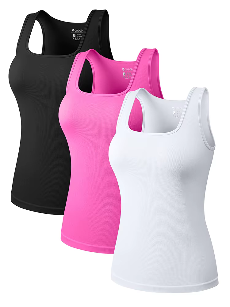 Offre spéciale été femmes basique élastique débardeur sans manches col carré gilet T-shirt mode Fitness Yoga femmes haut décontracté