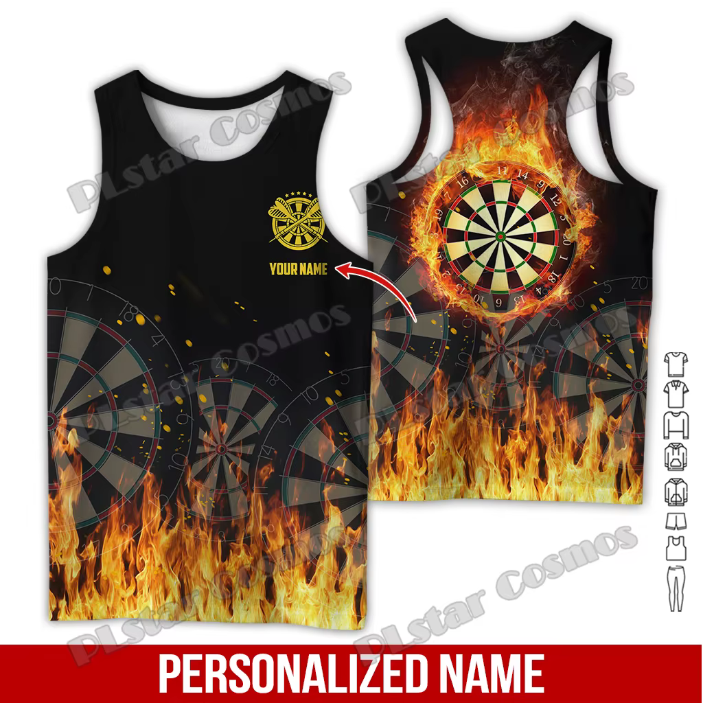 Nom personnalisé fléchettes crâne motif 3D imprimé hommes mode gilet été unisexe décontracté débardeurs cadeau pour les