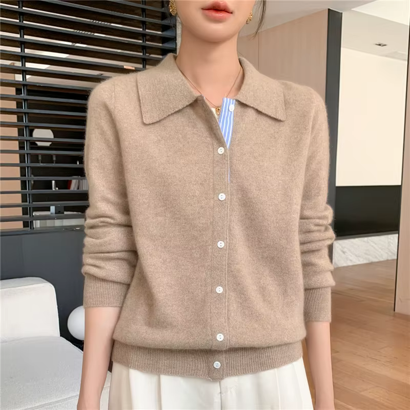 Cardigan à col Polo pour femme
