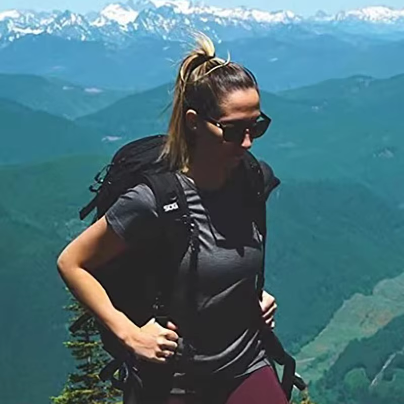 T-shirt à manches courtes en laine mérinos pour femme