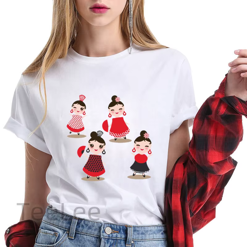 Tendances de T-shirt flamenco pour vêtements pour femmes