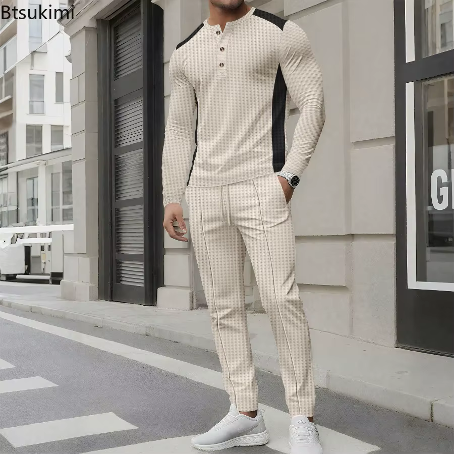 Henley – T-Shirt à manches longues pour hommes