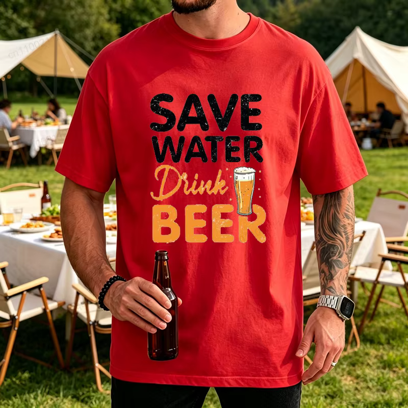 T-shirt pour homme avec citation amusante sur la bière