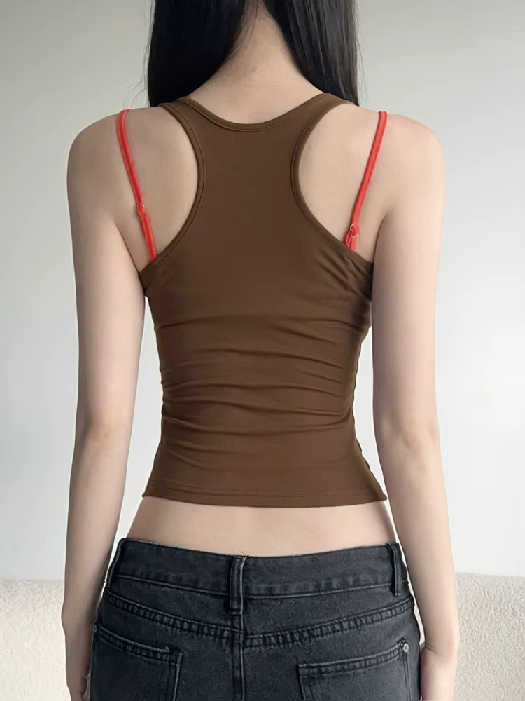 Ensemble 2 pièces débardeur De couleur contrastée