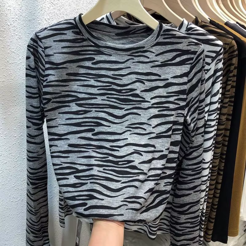 OCEANLOVE Y2k vêtements léopard t-shirt pour femmes Vintage printemps automne bases Ropa De Mujer mode coréenne mince t-shirts courts