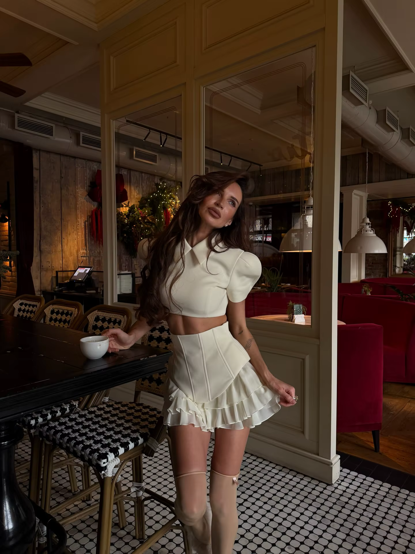 Tenue 2 pièces blanche tendance pour femmes