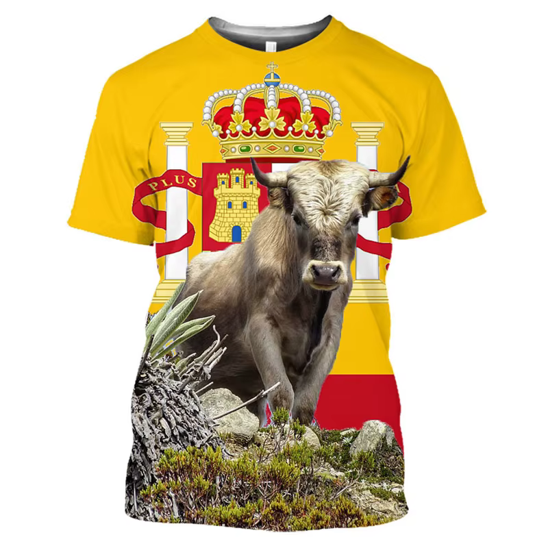 T-shirt graphique taureau d'Espagne pour hommes et femmes