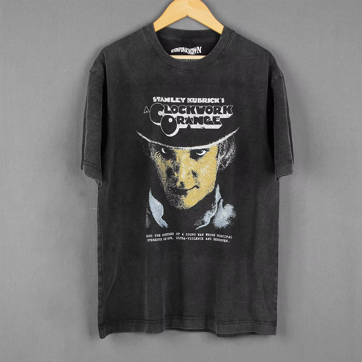 Un T-Shirt Orange mécanique Stanley Kubrick Trainspotting Thelma Louise film rétro coton manches longues lavé imprimé