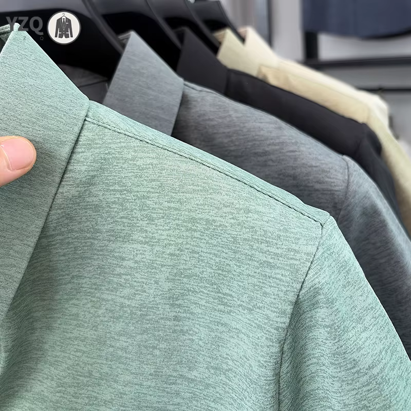 Polo uni mélangé pour homme