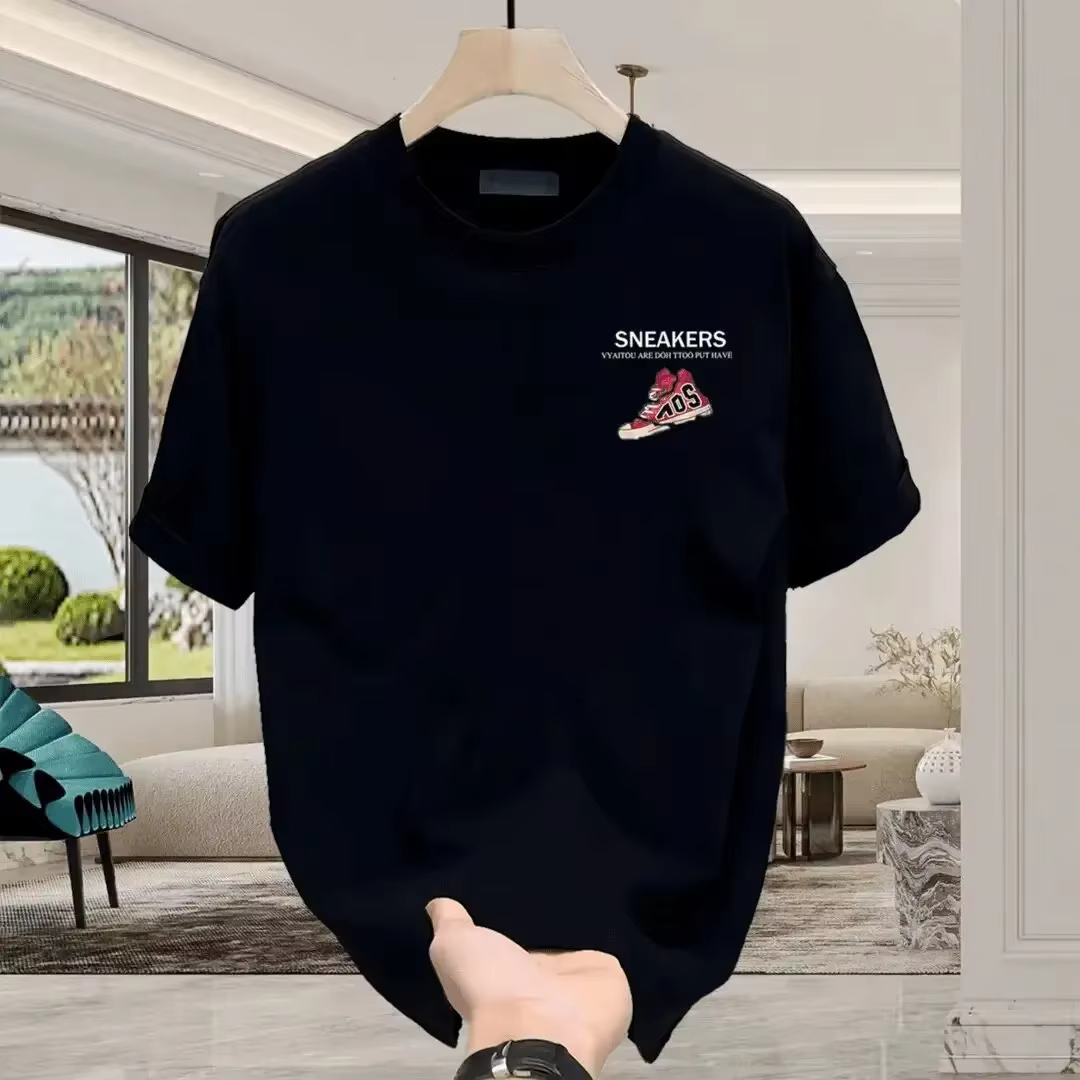 T-shirt pour homme en coton 100% avec design de collection de chaussures classiques