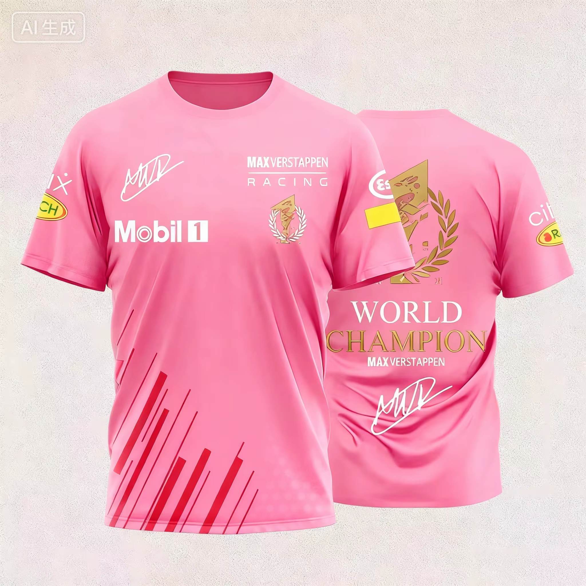 T-shirt avec la signature du champion du monde et les logos de l'événement