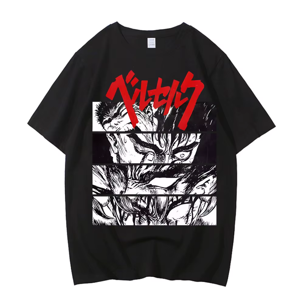 Anime Berserk T-shirt D'été Hommes Femmes Haute Qualité Coton Manches Courtes