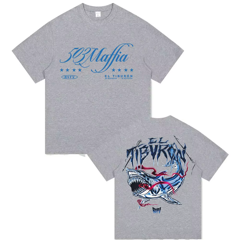 Rappeur RVFV EL TIBVRON Tour 2025 Merch T-Shirt hommes femmes rétro haute qualité mode T-shirts Hip Hop surdimensionné