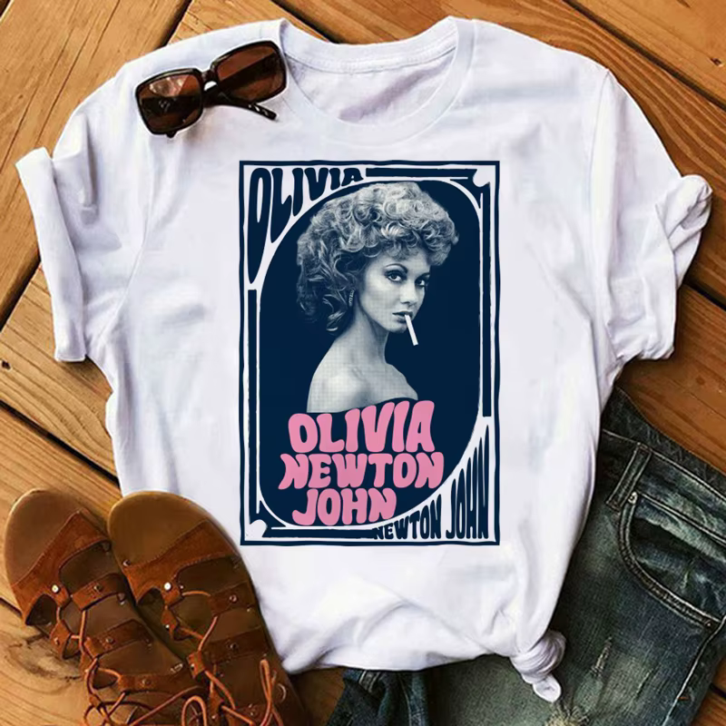 Olivia newton john haut d'été t-shirt hommes graphique esthétique streetwear manga imprimé