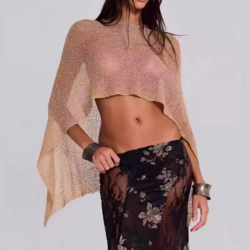 Haut Poncho transparent pour femme