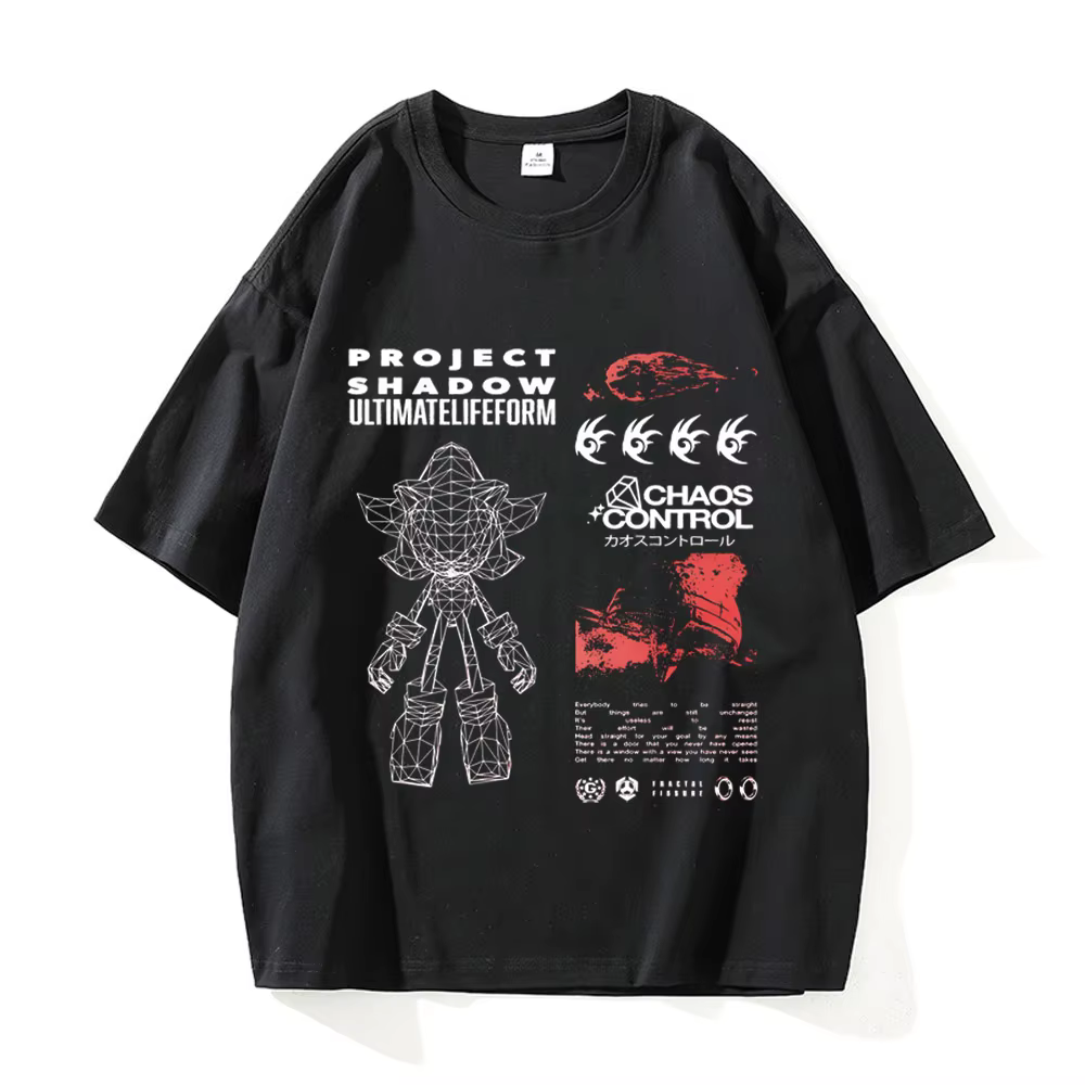 T-shirt en coton imprimé Shadelkasgehogs pour hommes