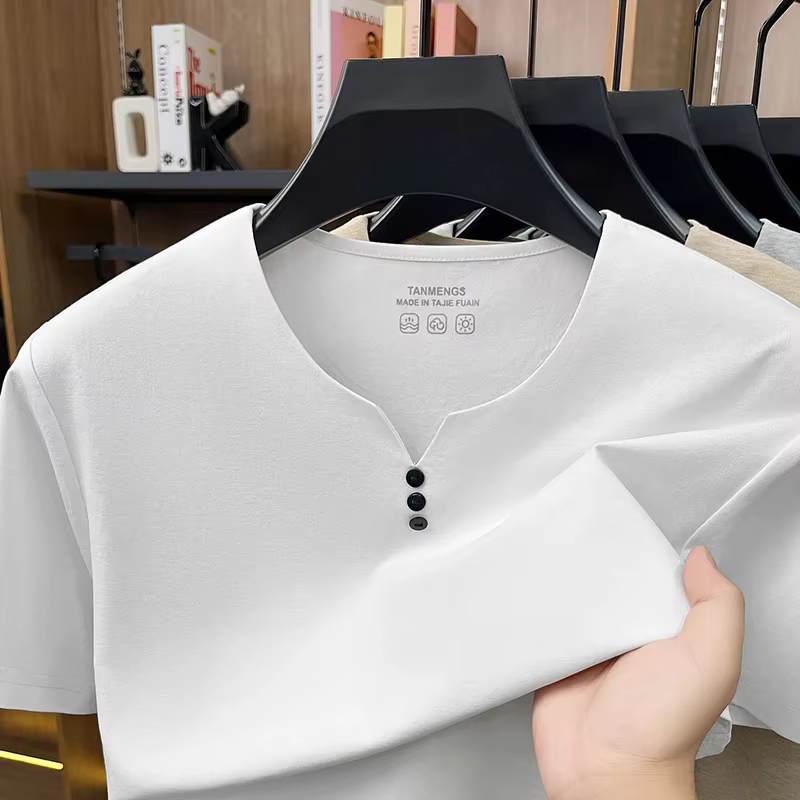 T-shirts à col Henley pour hommes